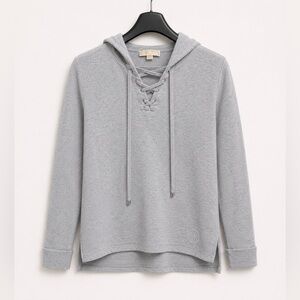 Michael Kors Hooded Light Gray Knit Sweater